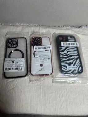 3 Phone Cases for iPhone 14 ProMax. new in plastic
